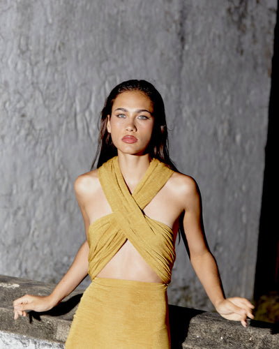 Vestido Duna Dourado