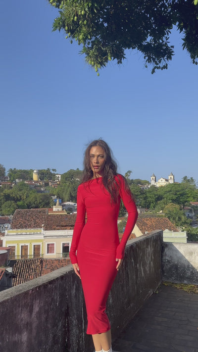 Vestido Orla vermelho